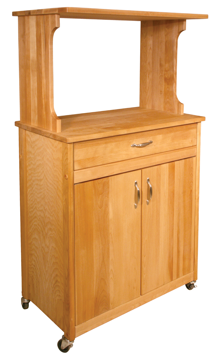 Kitchen Cart With Microwave Shelf Butcher Block Top