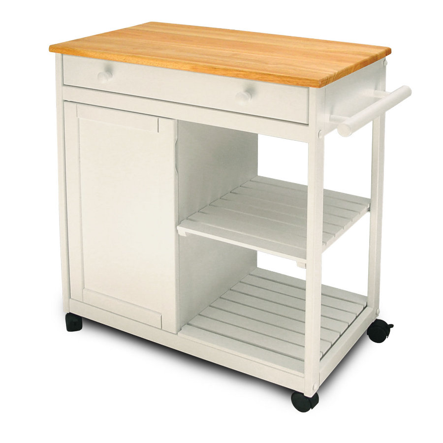 Catskill Preston Hollow White Kitchen Cart - Cabinet, Shelves, 32"x17"